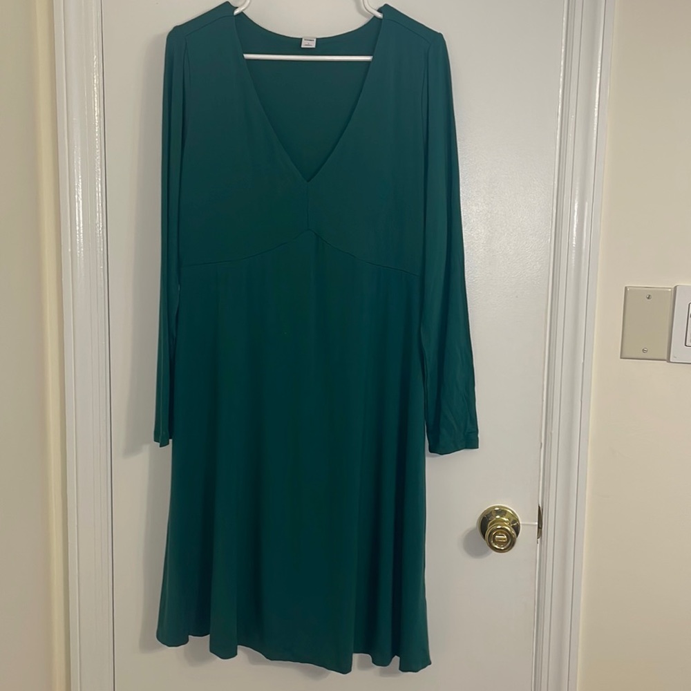 Hunter green old navy long sleeve dress